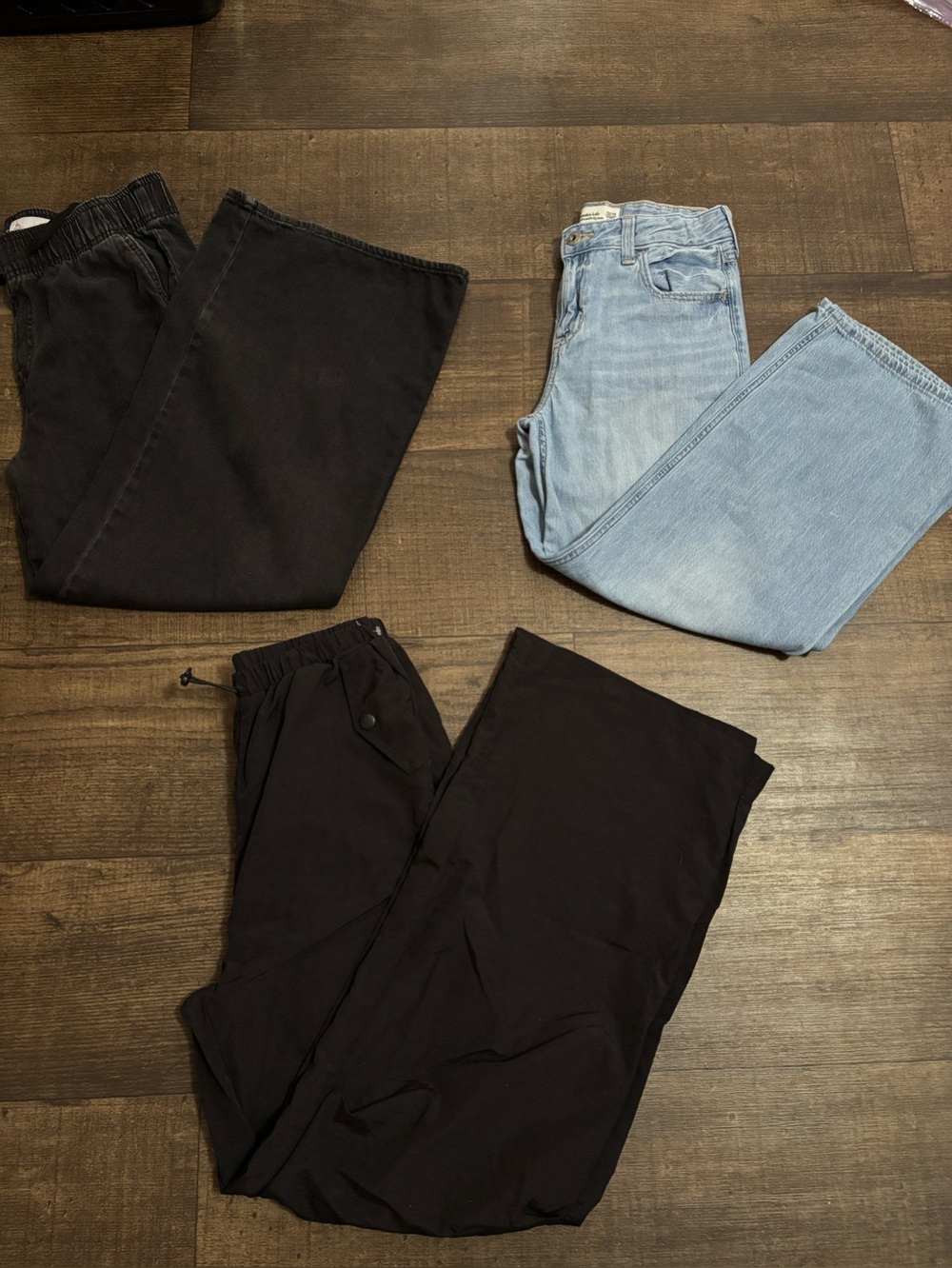 Girls Size 14 Wide Leg Jeans 3 Pieces Lot. Abercrombie, Old Navy, Shein.